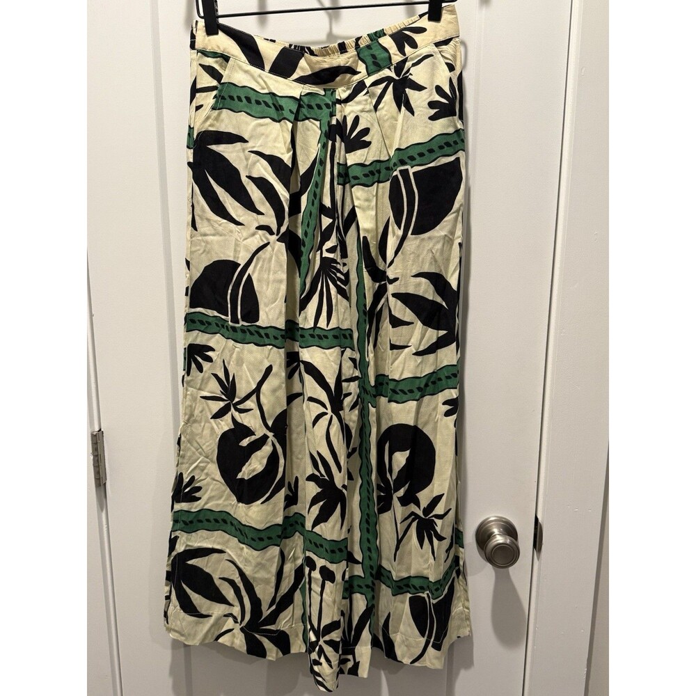 NWOT True Destinations Resort Wear Tropical Palazzo Wide Leg Pants Large Beach